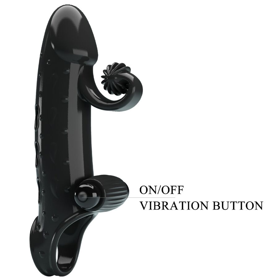 Black vibrating penis sleeve