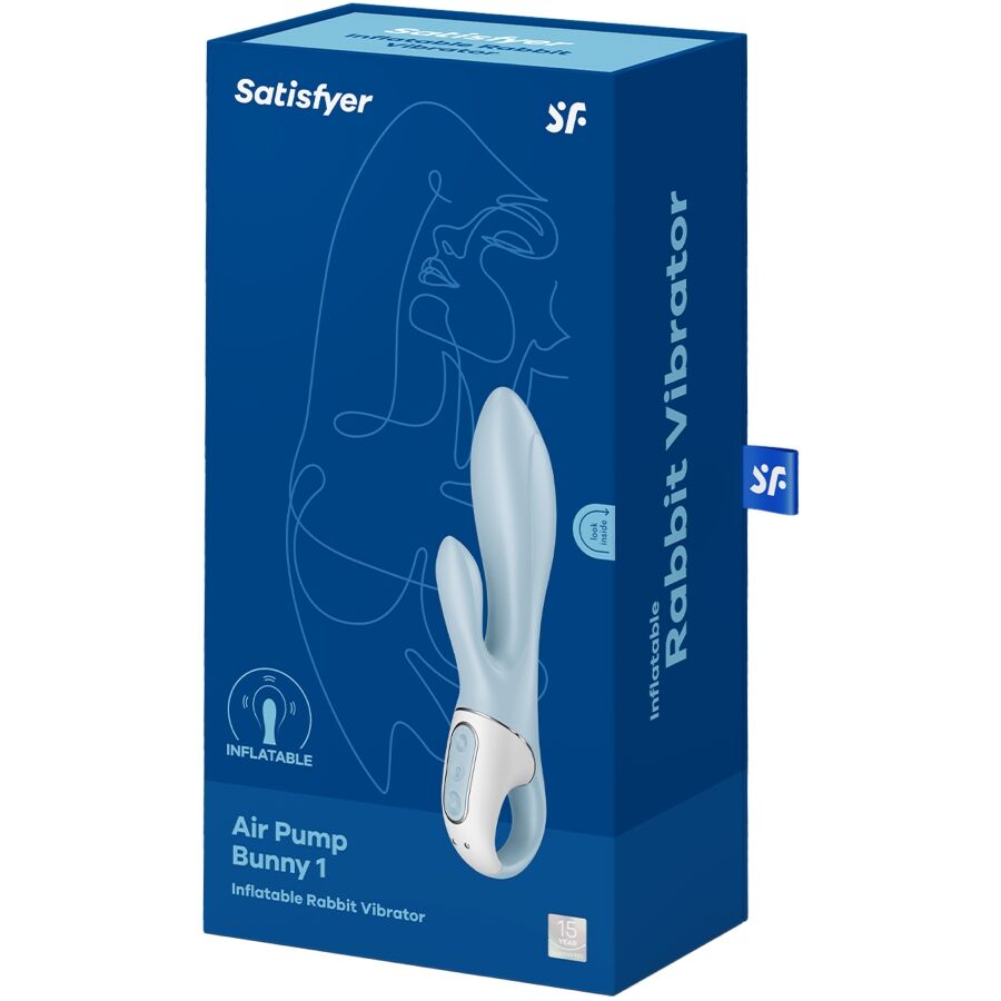 SATISFYER - AIR PUMP BUNNY 1 INFLATABLE VIBRATOR BLUE RABBIT