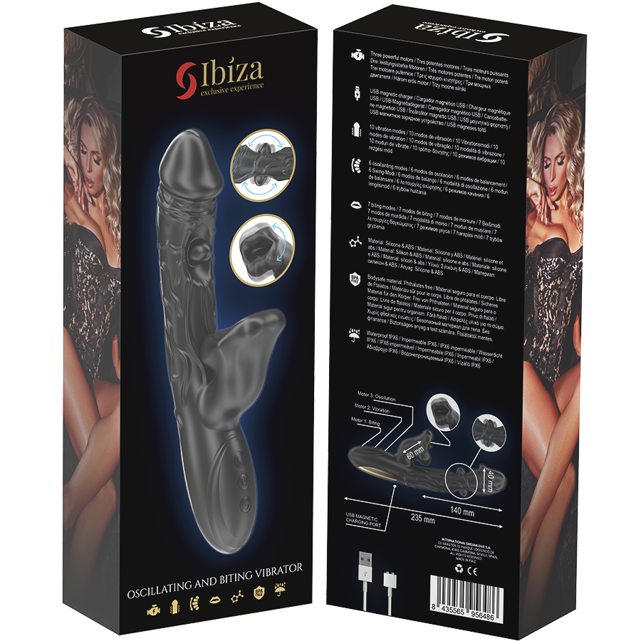 IBIZA - CLITORIS VIBRATOR AND STIMULATOR WITH BITE AND ROTATING EFFECT