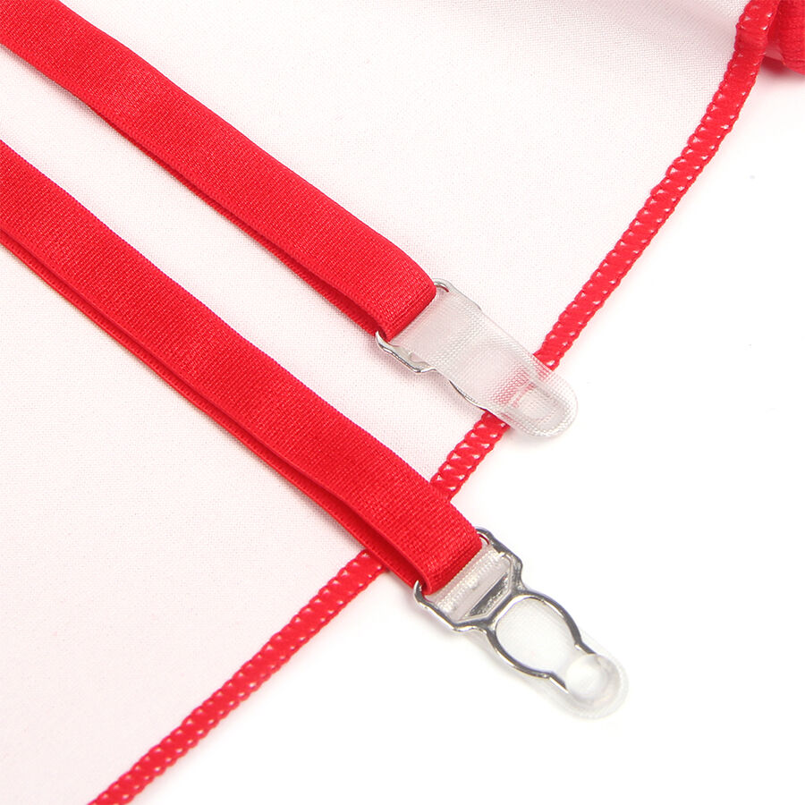 SUBBLIME - 957728 RED LACE ZIPPERED LEATHER DRESS S/M