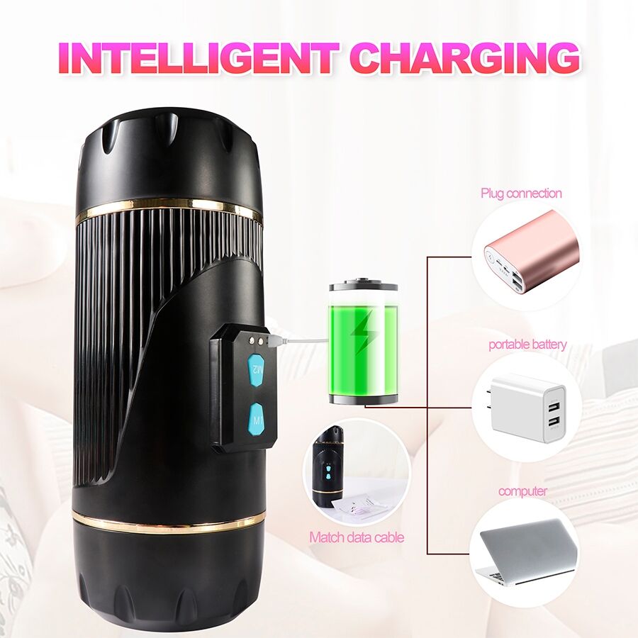 SHEQU - KAY DOUBLE MASTURBATOR WITH DOUBLE VIBRATION OF THE MOUTH AND VAGINA