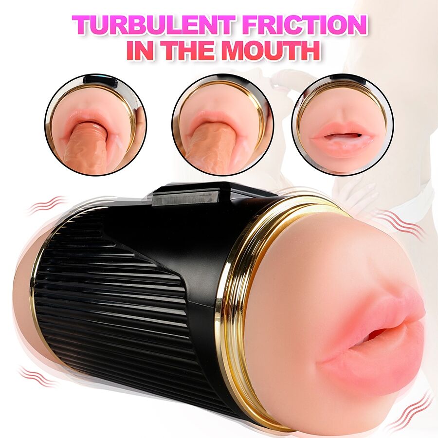 SHEQU - KAY DOUBLE MASTURBATOR WITH DOUBLE VIBRATION OF THE MOUTH AND VAGINA
