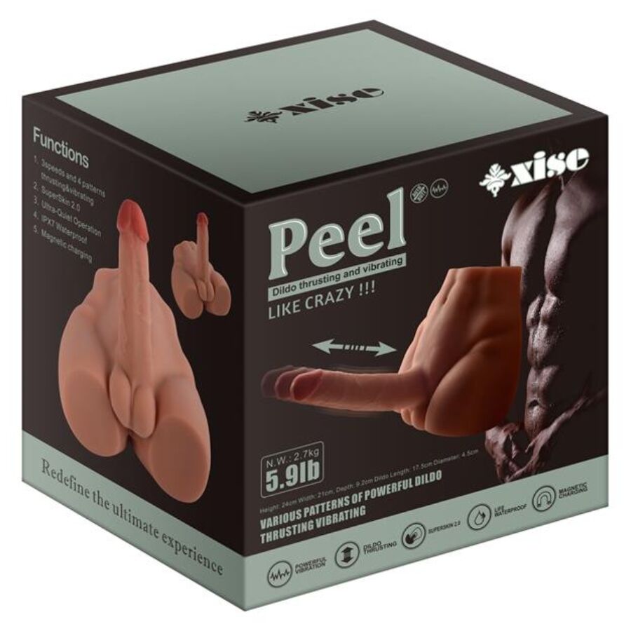 XISE - PEEL DILDO ASS REALISTIC MASTURBATOR WITH FRONT PILL AND THROW 17.5 CM