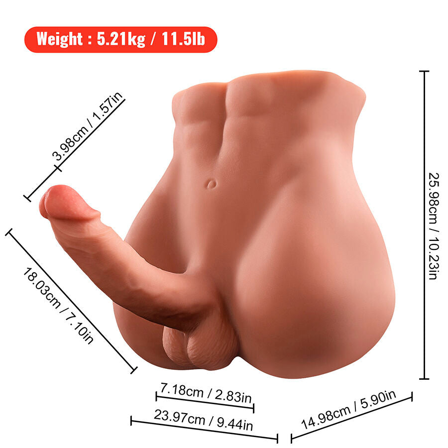 XISE - BERTLETT DILDO ASS REALISTIC DILDO AND MASTURBATOR ANUS FRONT-FRONT POSITION WITH THROW 18 CM