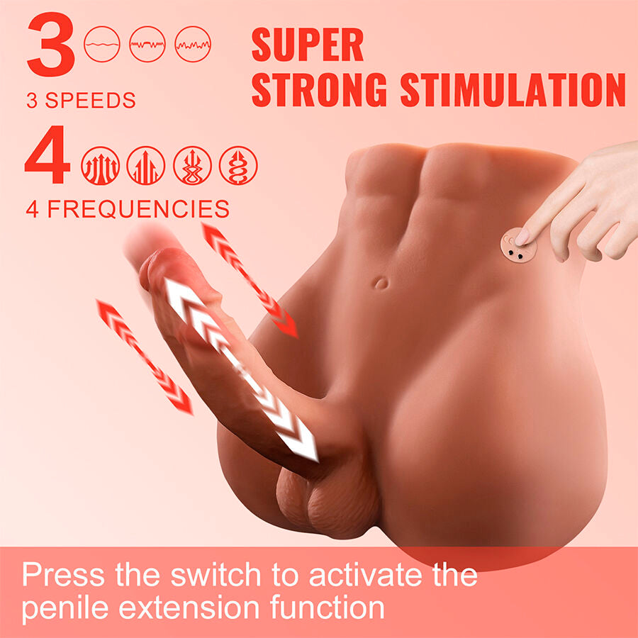 XISE - BERTLETT DILDO ASS REALISTIC DILDO AND MASTURBATOR ANUS FRONT-FRONT POSITION WITH THROW 18 CM