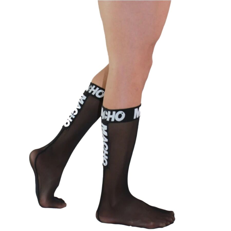 MACHO - THIN BLACK SOCKS, ONE SIZE