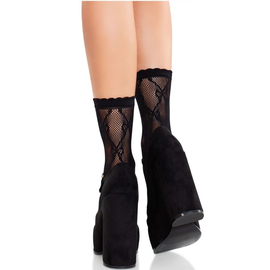 Chaussettes Sexy Résille Dentelle avec Nœud Extensibles - Leg Avenue