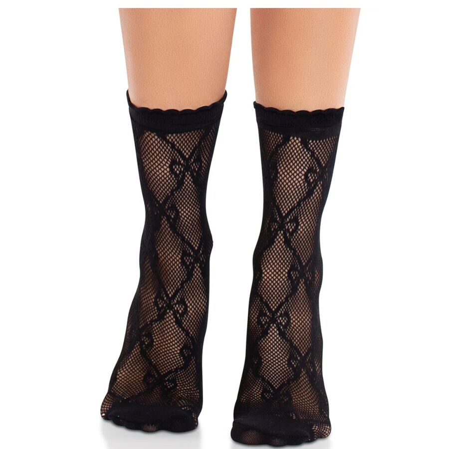 Chaussettes Sexy Résille Dentelle avec Nœud Extensibles - Leg Avenue