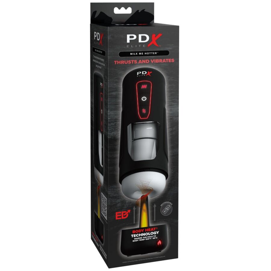 PDX ELITE - MILK ME HOTTER AUTOMATIC MASTURBATOR WITH THROWING VIBRATION AND HEAT EFFECT