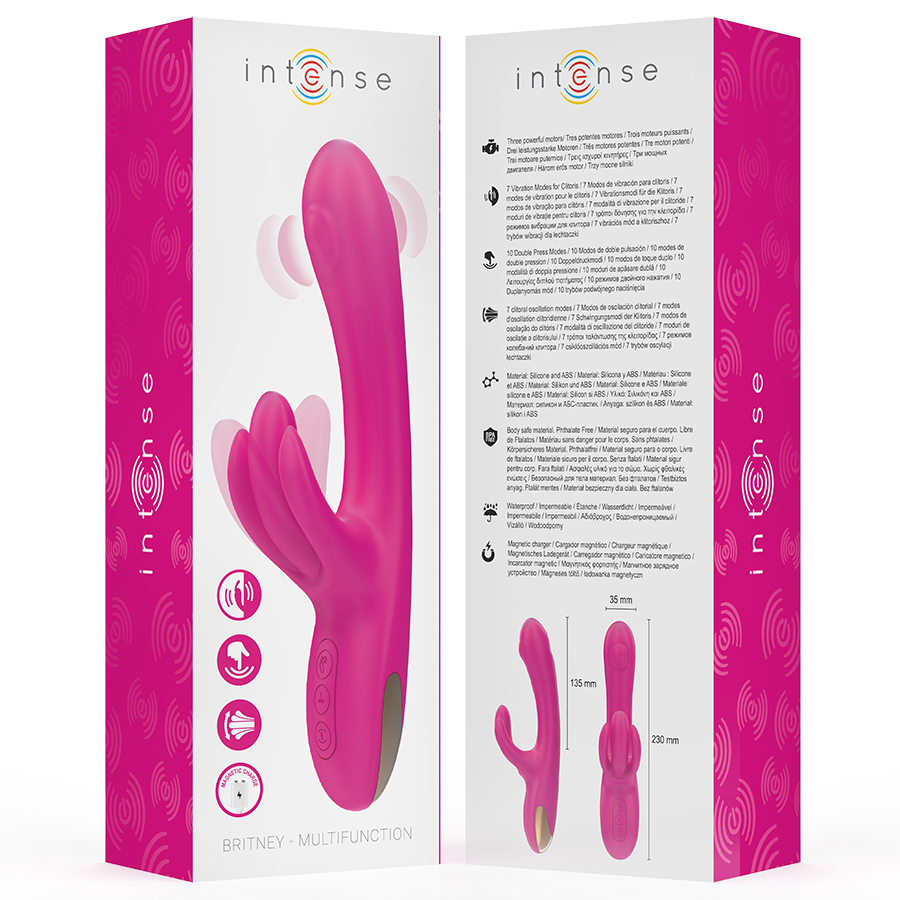 INTENSE - BRITNEY MULTIFUNCTIONAL RABBIT VIBRATOR 23 CM PINK