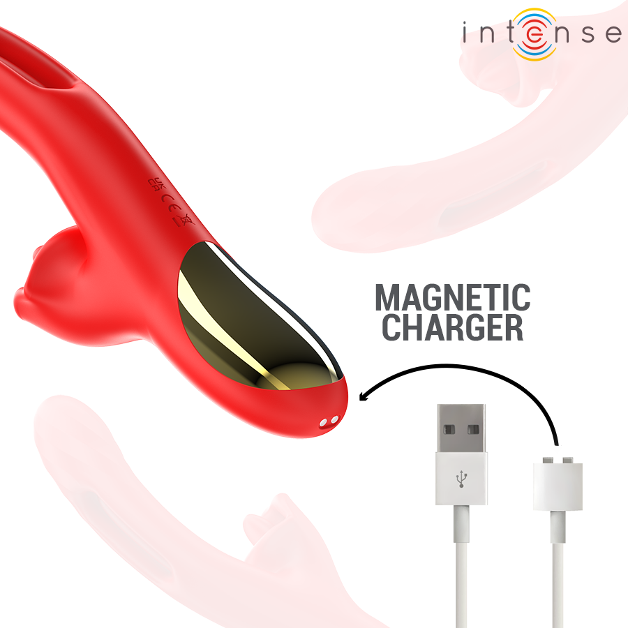 INTENSE - JESSICA MULTIFUNCTION CLITORIS STIMULATION VIBRATOR 24.8 CM RED