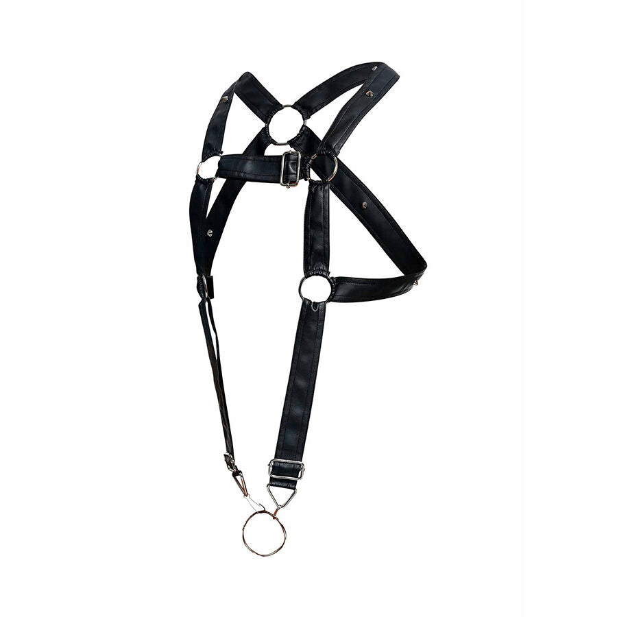 MOB - BLACK CROSSED PENIS HARNESS DNGEON ONE SIZE
