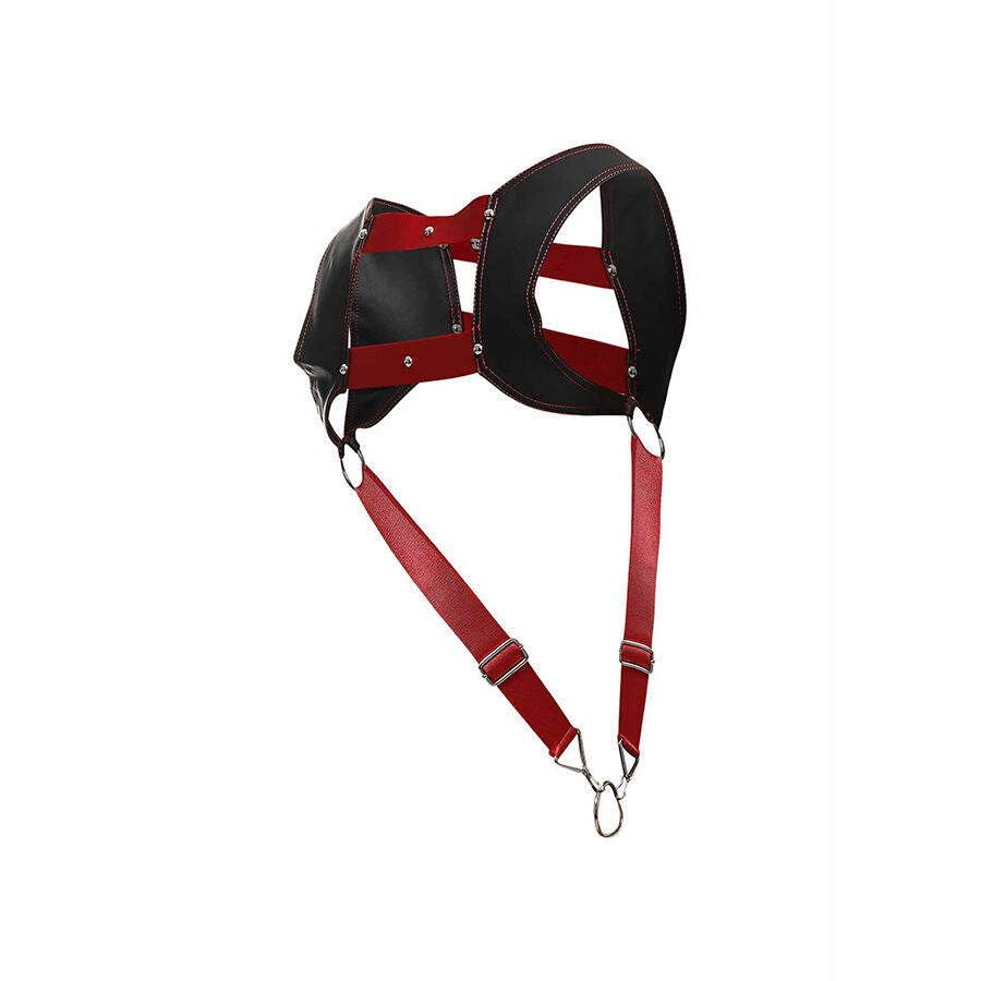 MOB HARNESS - DNGEON WITH RED PENIS RING - ONE SIZE