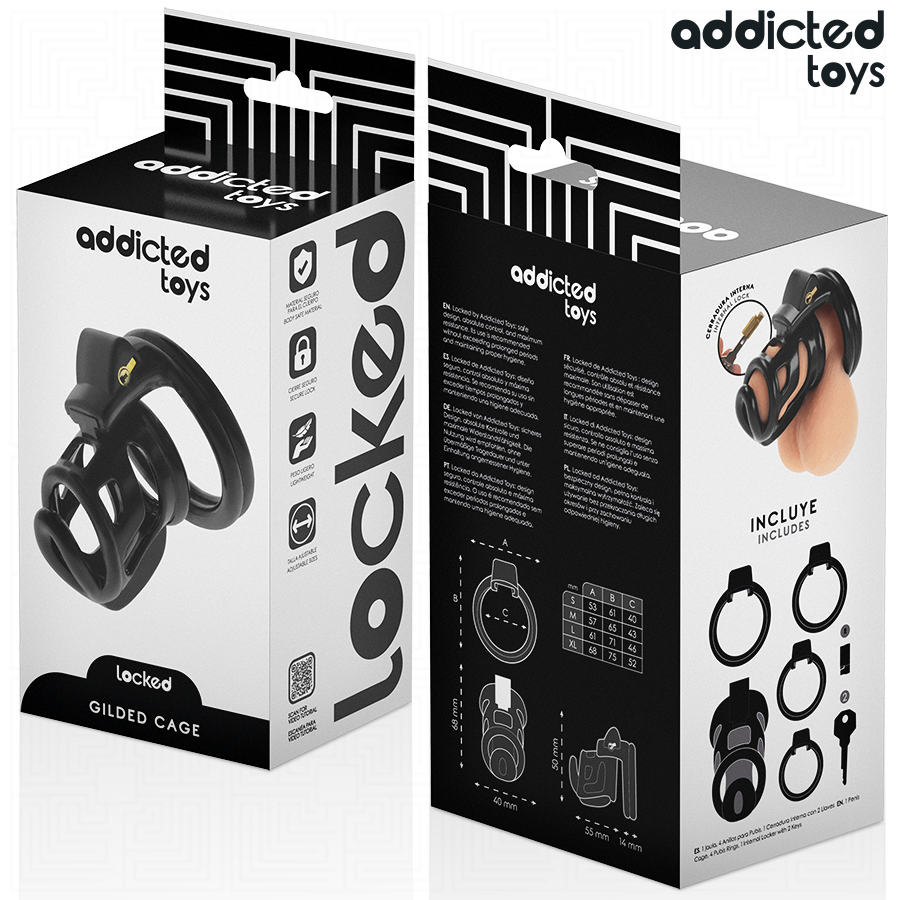 ADDICTED TOYS LOCKED - GILDEN CAGE PENIS CAGE 8.5 CM