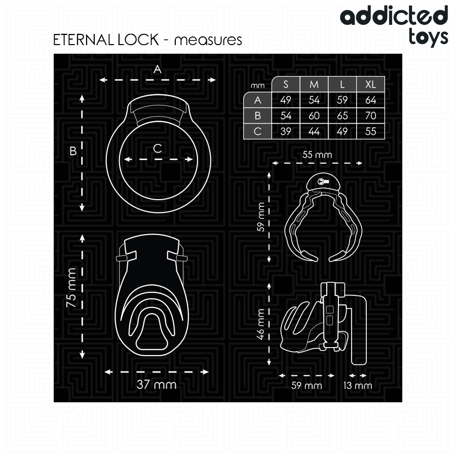 ADDICTED TOYS LOCKED - 9 CM ETERNALLY LOCKING PENIS CAGE