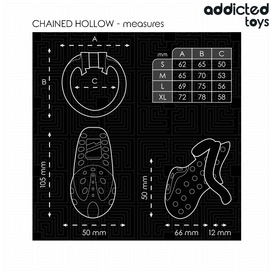 ADDICTED TOYS LOCKED - HOLLOW PENIS IN CHAINS 10.5 CM