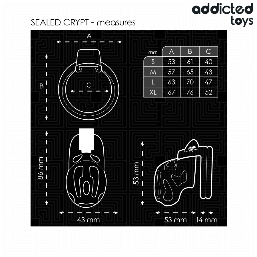 ADDICTED TOYS LOCKED - ENCRYPTED, LOCKED, AND SEALED 8 CM PENIS