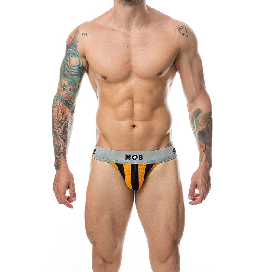 MOB - CLASSIC ORANGE STRIPED JOCK SIZE L