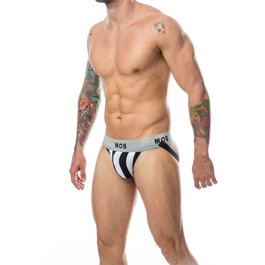 MOB - WHITE JOCK WITH CLASSIC STRIPES SIZE L