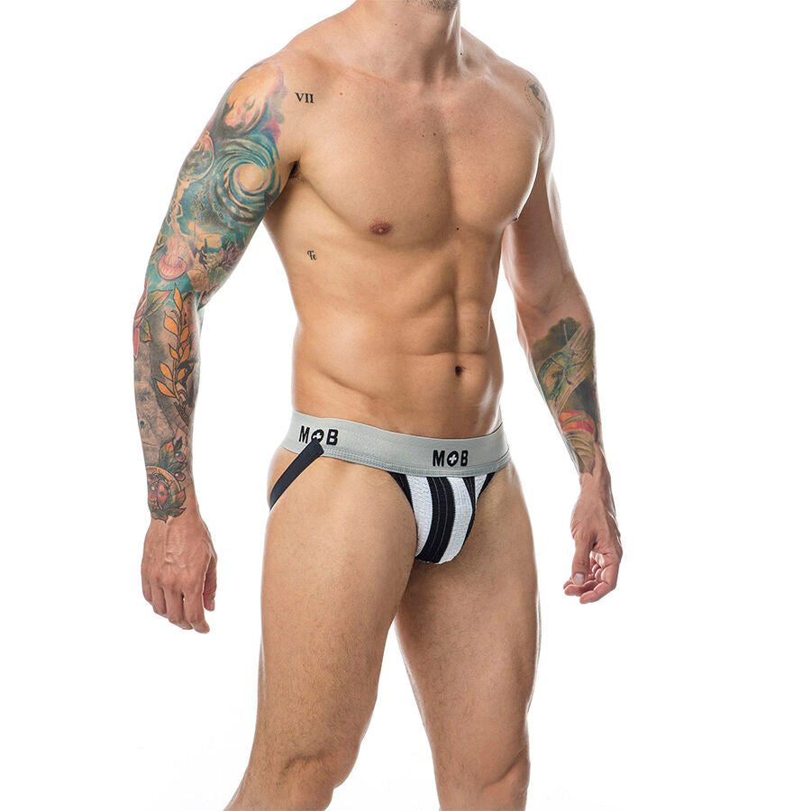 MOB - WHITE JOCK WITH CLASSIC STRIPES SIZE L