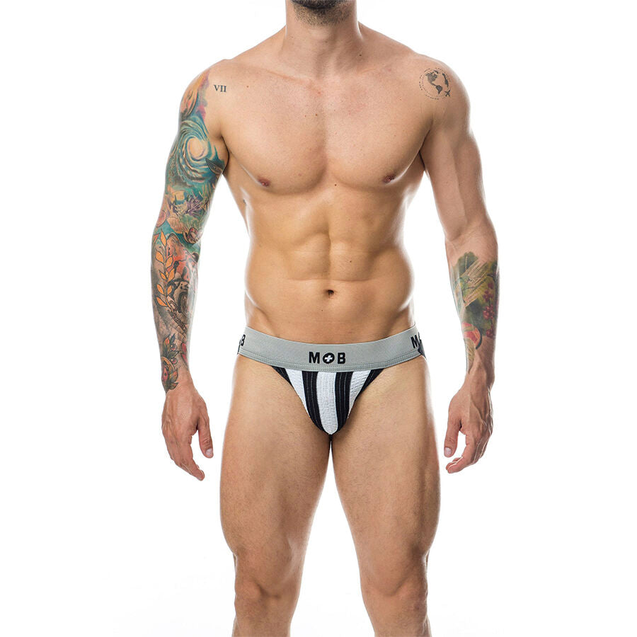MOB - WHITE JOCK WITH CLASSIC STRIPES SIZE L