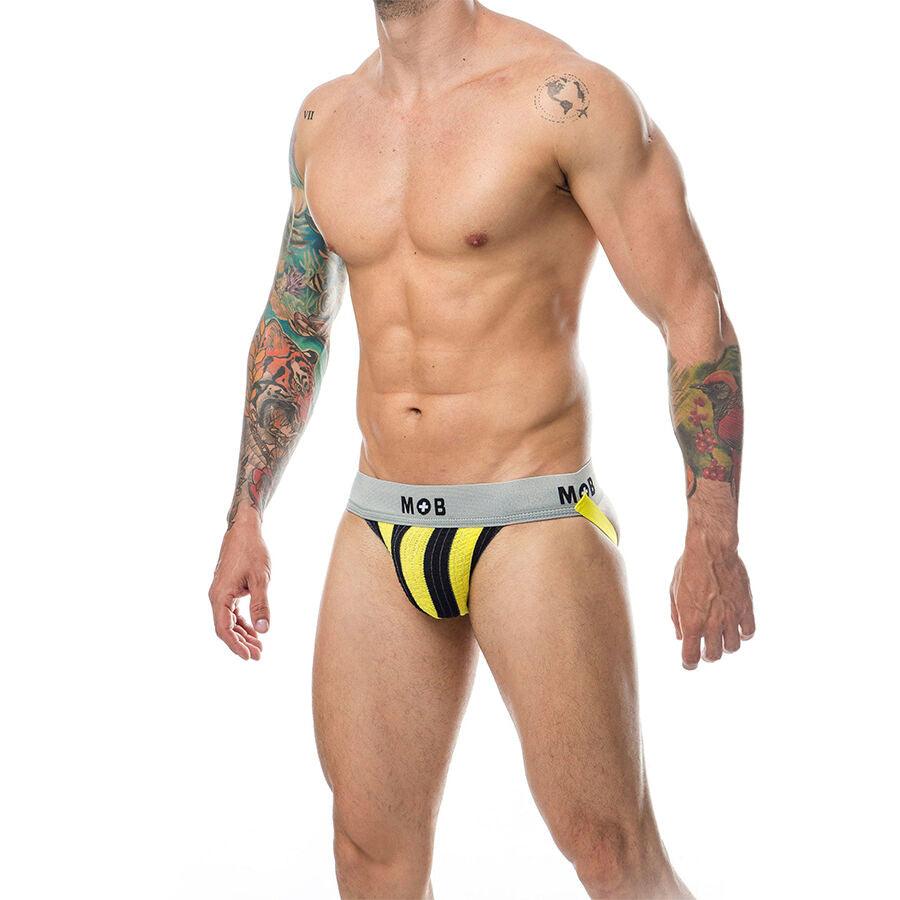 MOB - CLASSIC YELLOW STRIPED JOCK SIZE L