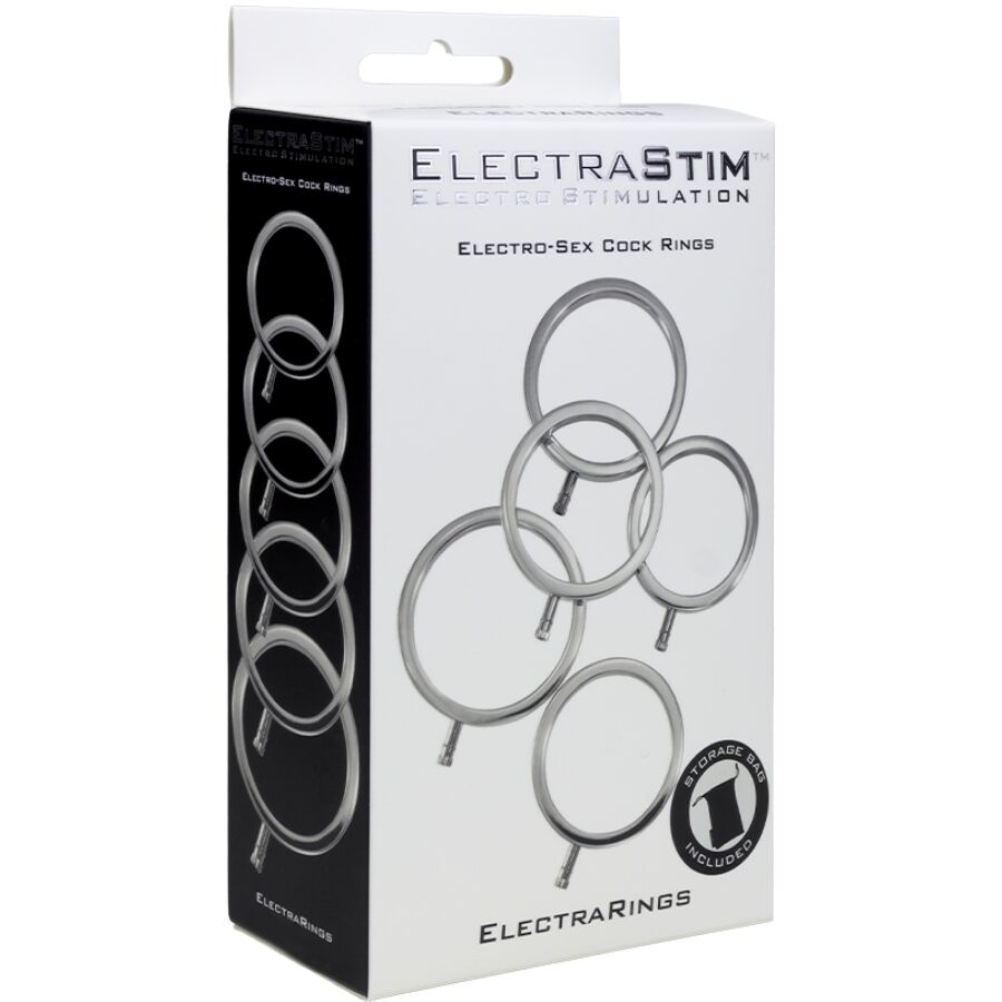 ELECTRASTIM - ELECTRARINGS METAL PENIS RINGS PACK OF 5