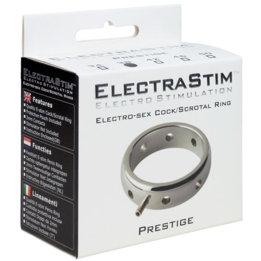ELECTRASTIM - PRESTIGE ELECTROMAGNETIC PENIS RING IN METAL 38 MM