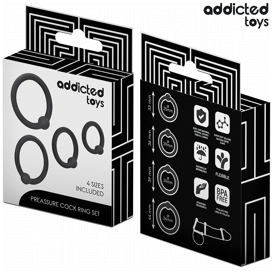 ADDICTED TOYS - SET OF SILICONE PRESS-ON RINGS