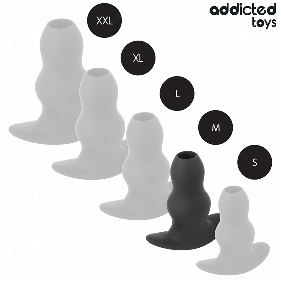 Plug Tunnel Anal Double Renflement Silicone 5 Tailles - Addicted Toys