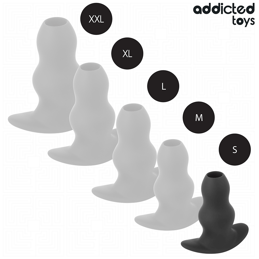 Plug Tunnel Anal Double Renflement Silicone 5 Tailles - Addicted Toys