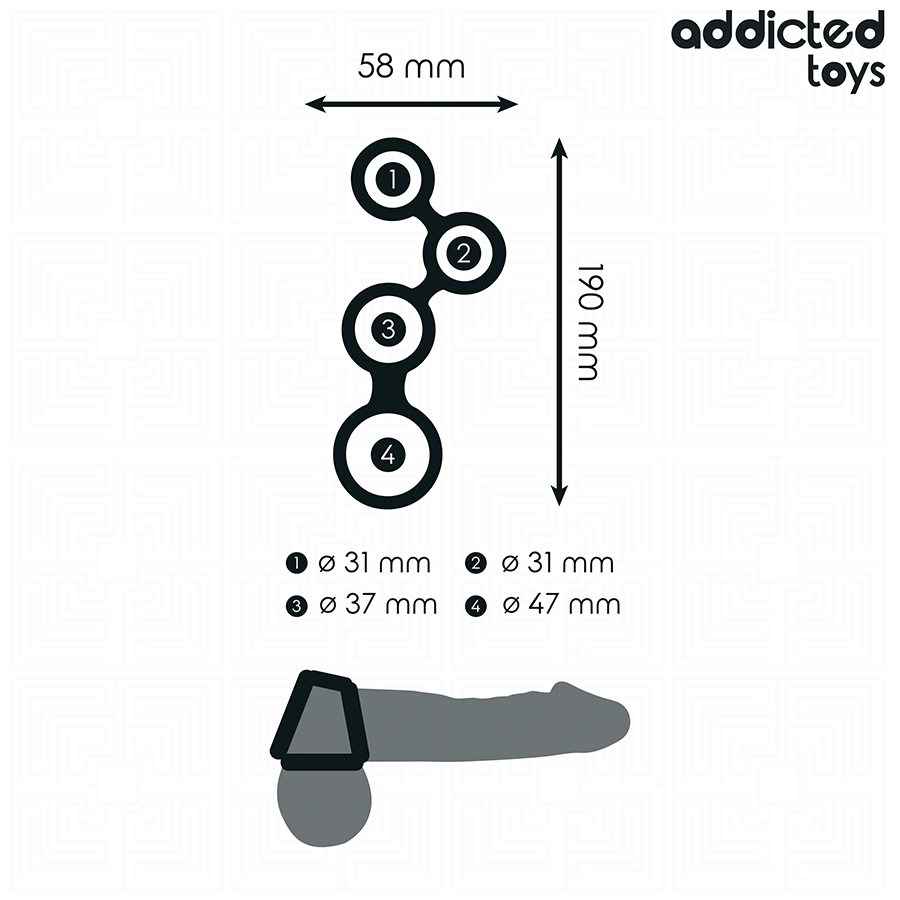 ADDICTED TOYS - PENIS RING WITH TESTICLE SEPARATORS
