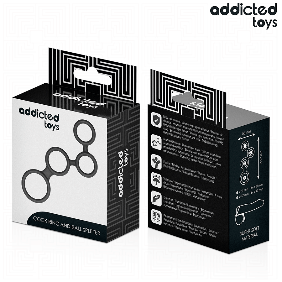ADDICTED TOYS - PENIS RING WITH TESTICLE SEPARATORS