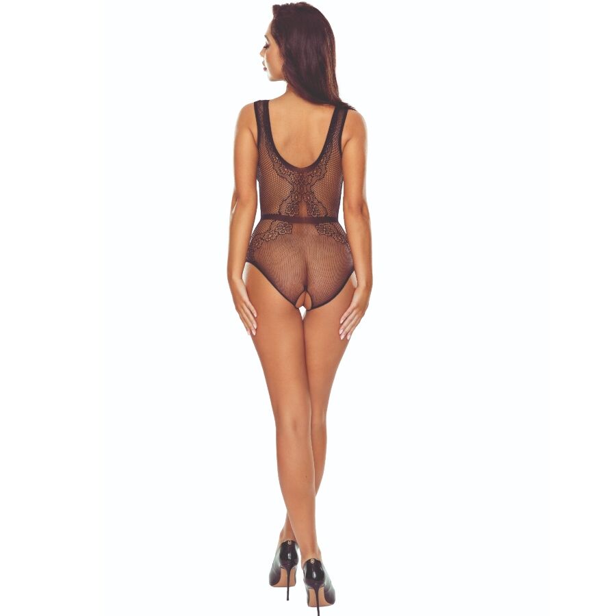 PASSION - BS115 BODYSTOCKING BLACK GRID