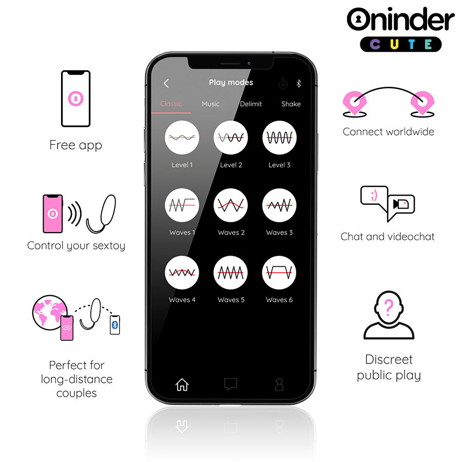 ONINDER CUTE - 360° VIBRATING AND ROTATING SILICONE EGG - FREE WORLDWIDE APPLICATION