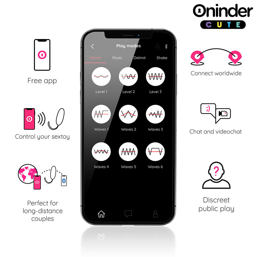 ONINDER CUTE - VIBRATING AND LOVING WAVE SILICONE EGG - FREE WORLDWIDE APP