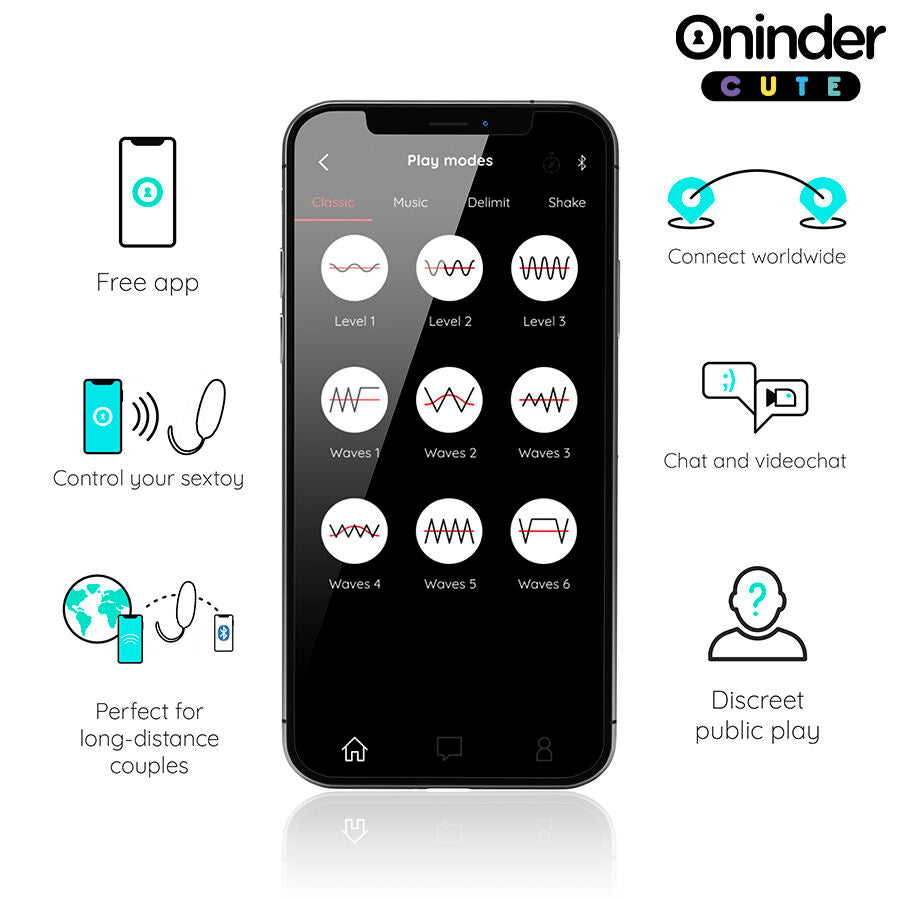 ONINDER CUTE - VIBRATING AND ROTATING SILICONE EGG WITH GEMSTONE - FREE WORLDWIDE APPLICATION