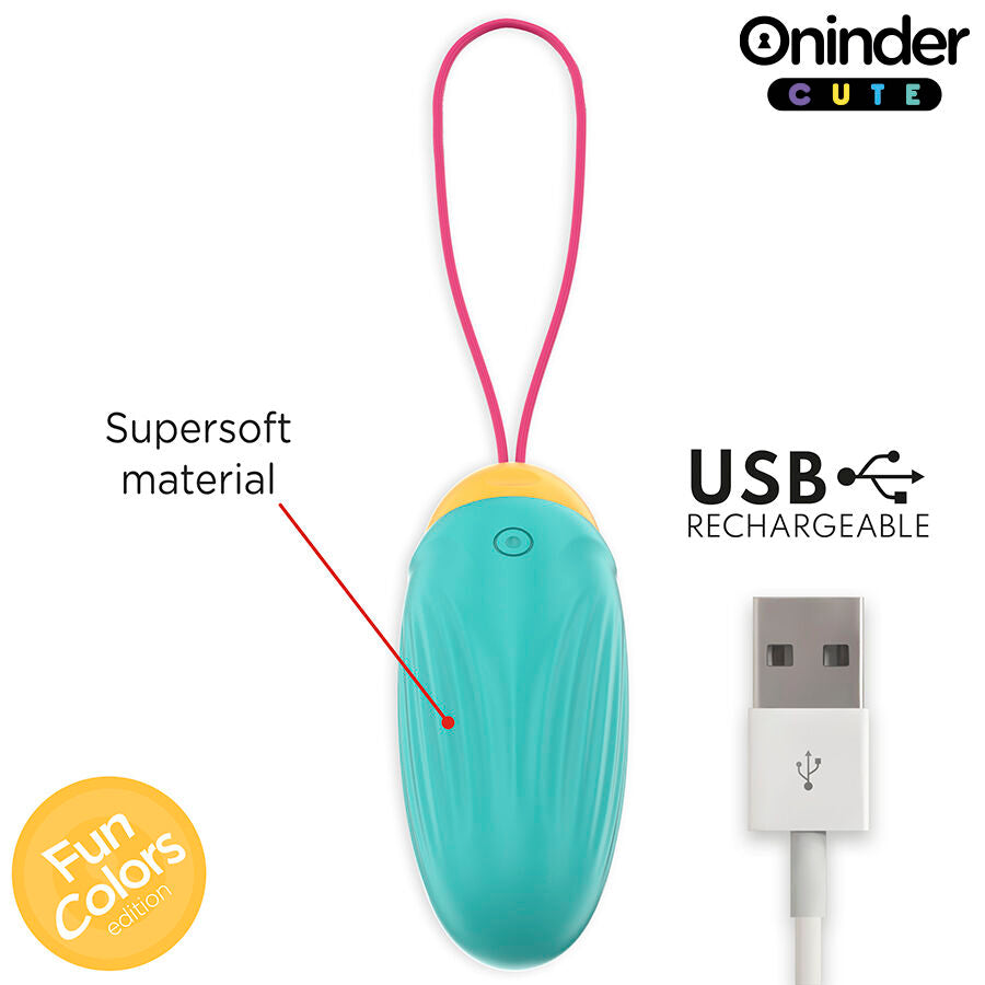 ONINDER CUTE - VIBRATING AND ROTATING SILICONE EGG WITH GEMSTONE - FREE WORLDWIDE APPLICATION