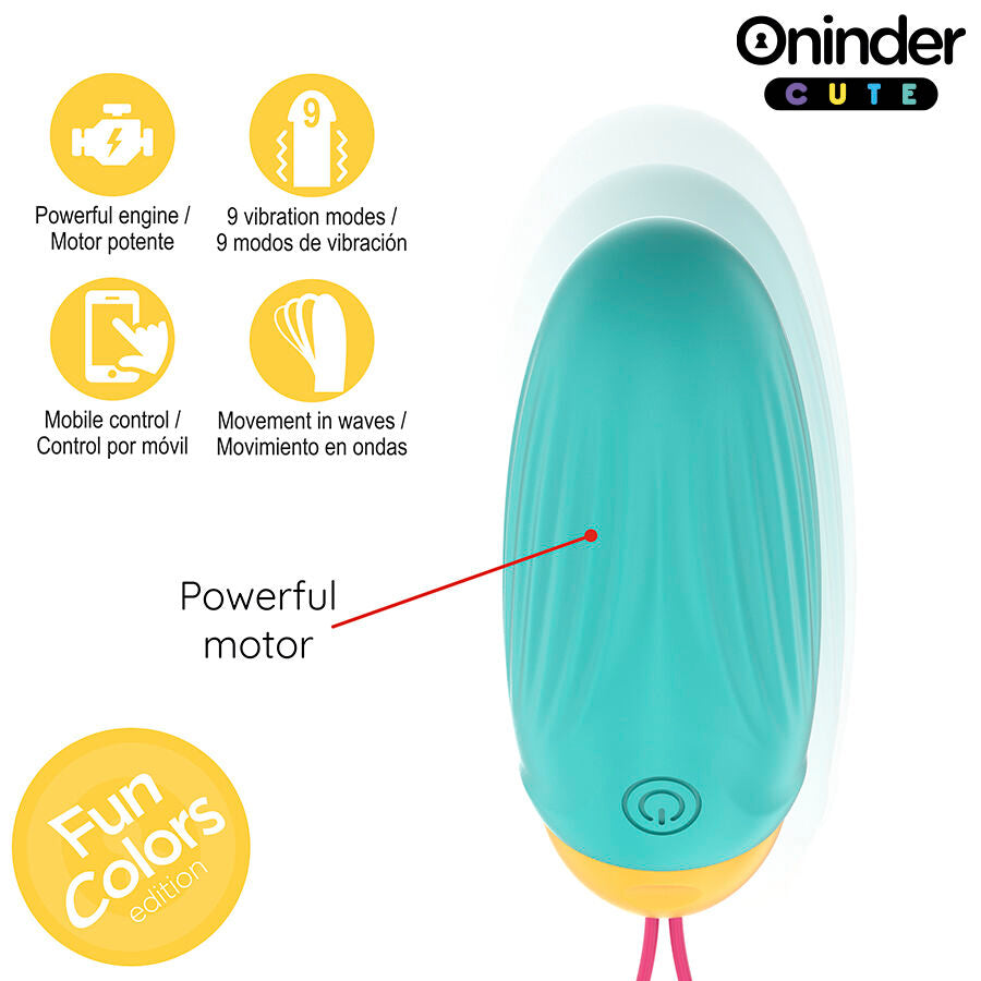 ONINDER CUTE - VIBRATING AND ROTATING SILICONE EGG WITH GEMSTONE - FREE WORLDWIDE APPLICATION