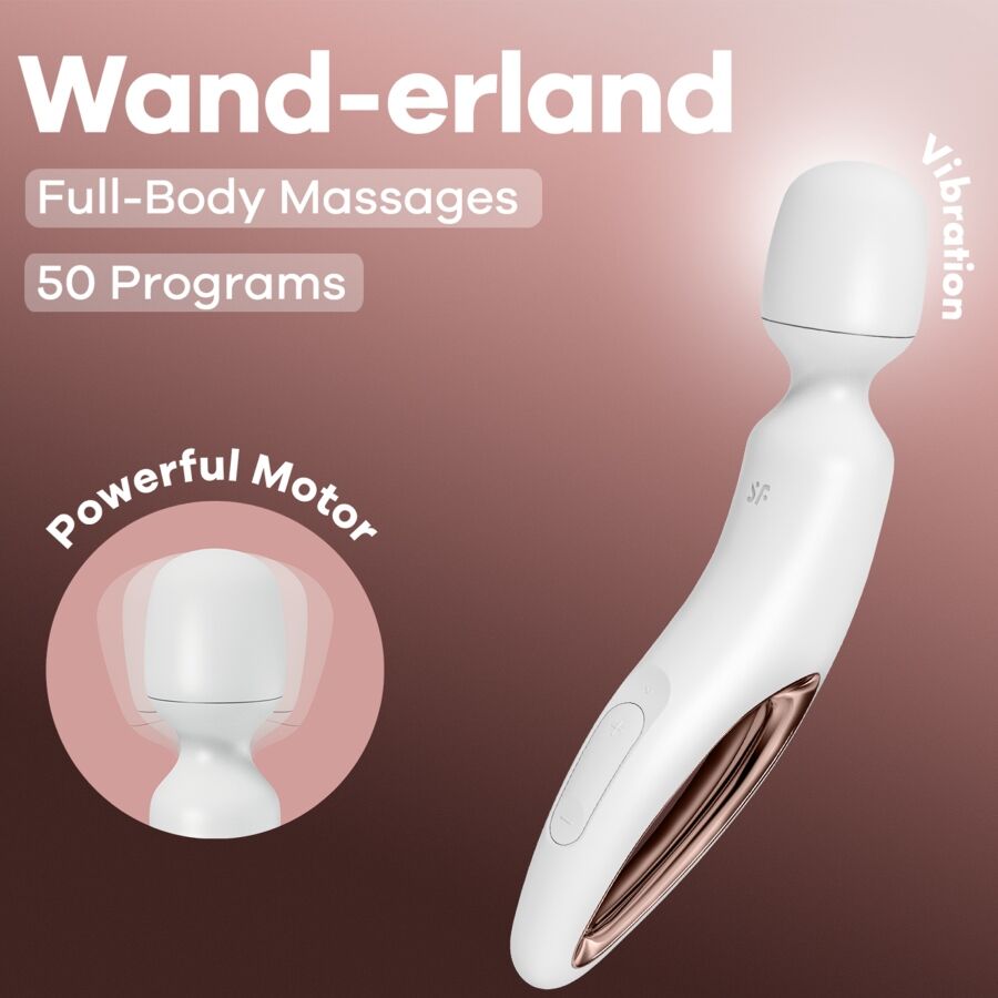 SATISFYER - WAND ERLAND WHITE VIBRATING MASSAGER