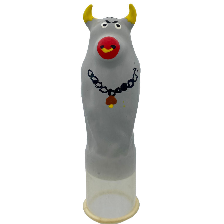 CONDOMERIE - FANCY HAND-PAINTED CONDOMS GREY BULL XL MODEL
