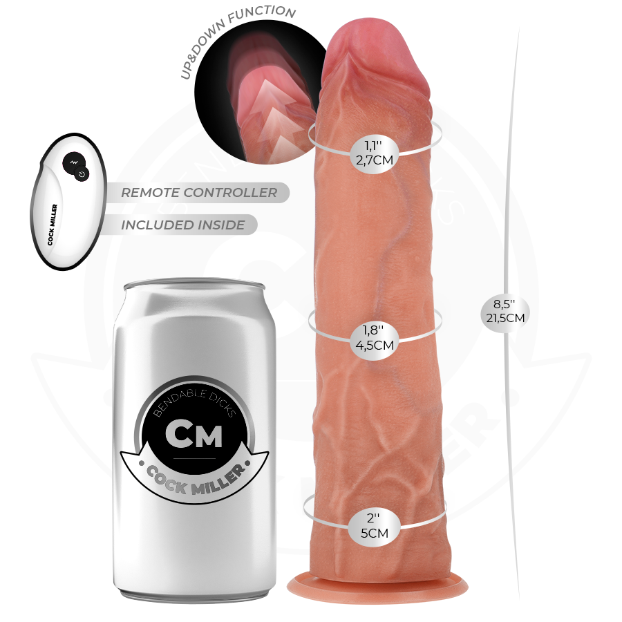 Gode Réaliste Télécommandé - Poussée Automatique Ventouse 3 Tailles - Cock Miller