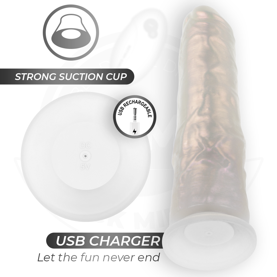 Gode Vibrant Ventouse Lumières LED Télécommande Rechargeable - Cock Miller