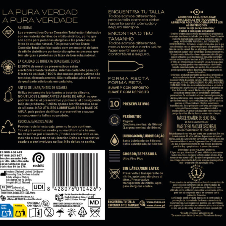 DUREX - TOTAL CONNECTION XL ULTRA THIN PLUS LATEX-FREE 10 UNITS