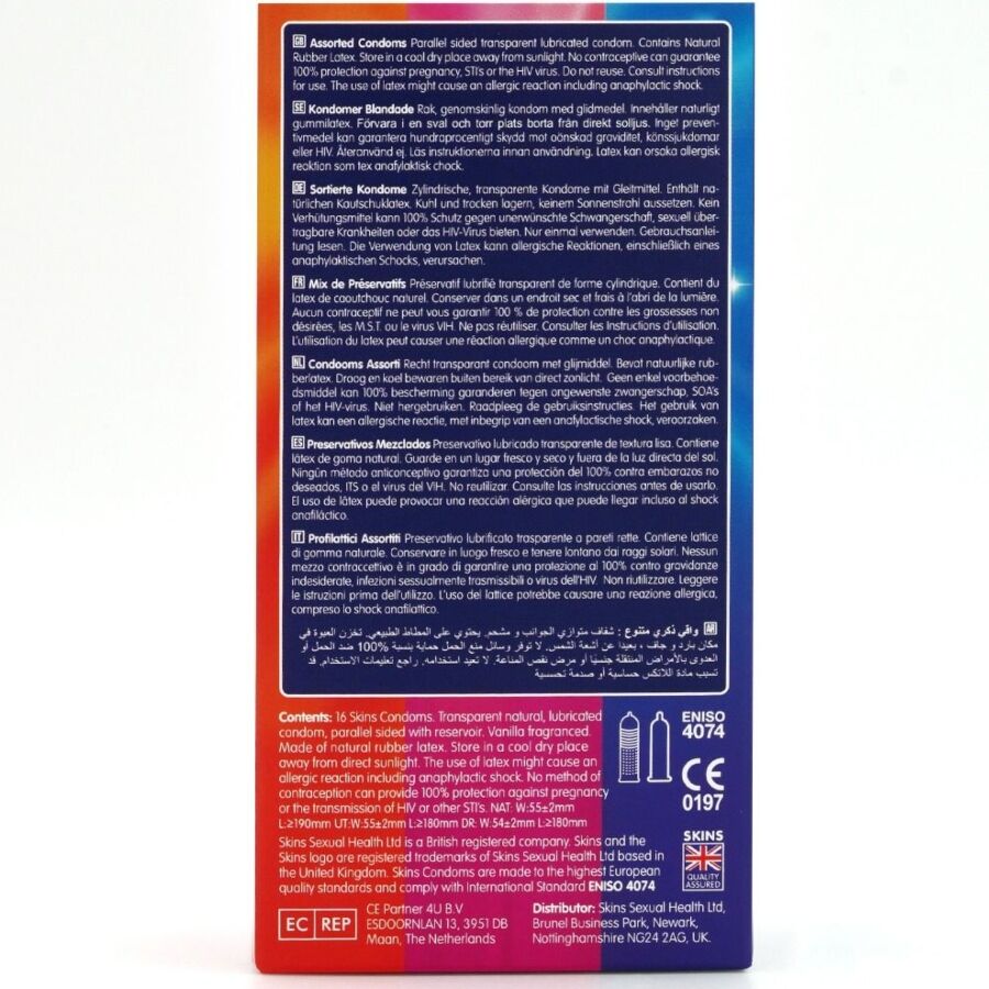 SKINS - PACK OF 16 ASSORTED PREMIUM CONDOMS