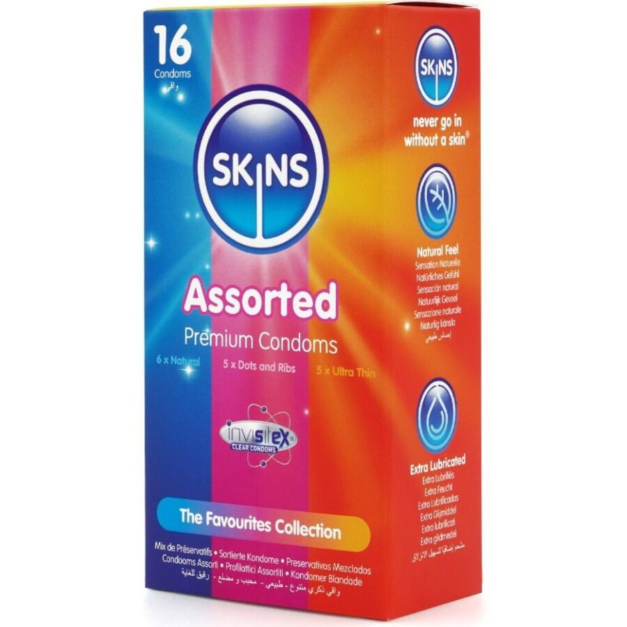 SKINS - PACK OF 16 ASSORTED PREMIUM CONDOMS