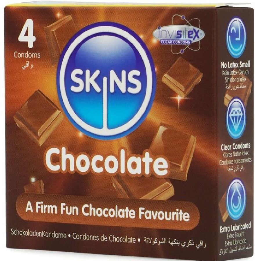 SKINS - PACK OF 4 PREMIUM CHOCOLATE CONDOMS