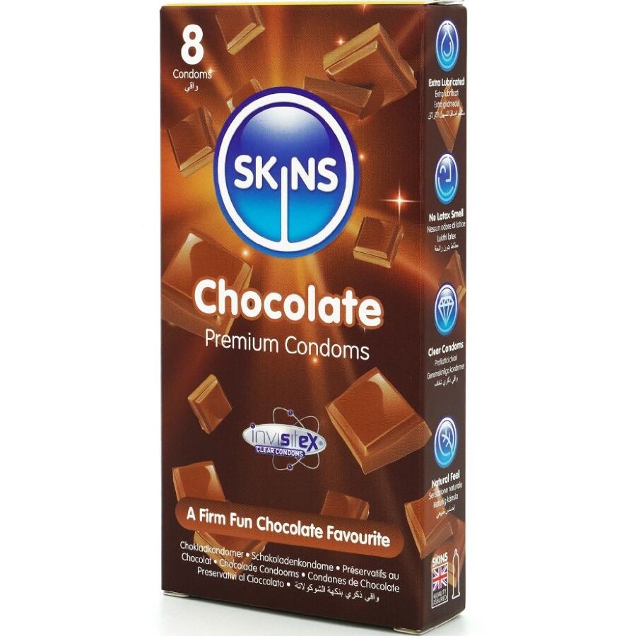 SKINS - PACK OF 8 PREMIUM CHOCOLATE CONDOMS
