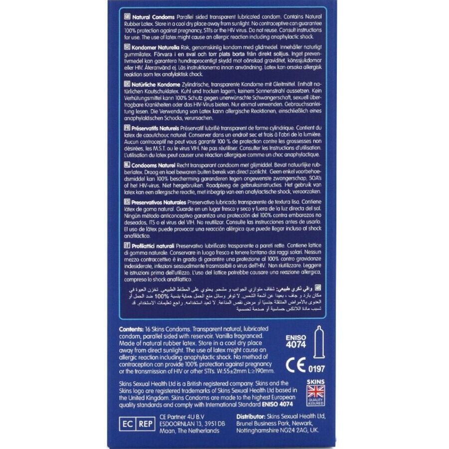 SKINS - PACK OF 16 PREMIUM NATURAL CONDOMS