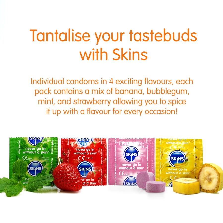 SKINS - PACK OF 4 PREMIUM MULTI-FLAVOR CONDOMS